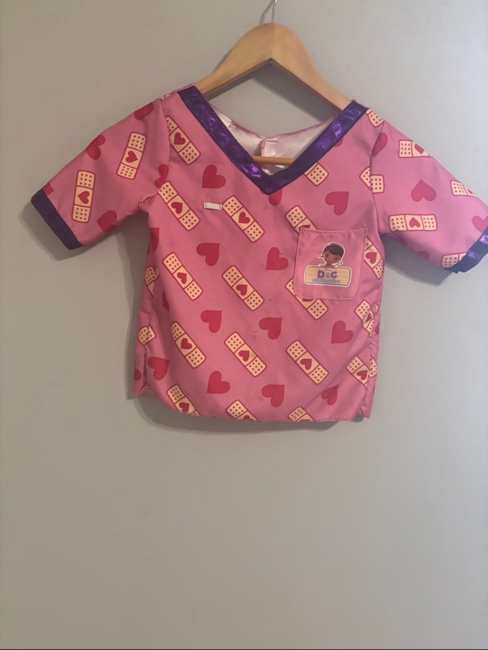Disney Pink & Purple Doc Themed Kids Medical Top